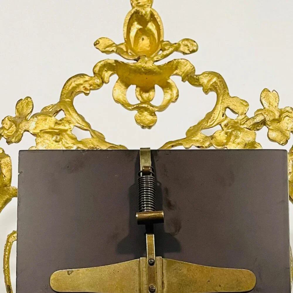 Rococo Style Gilded Brass Floral Decorated Ornate Mirror